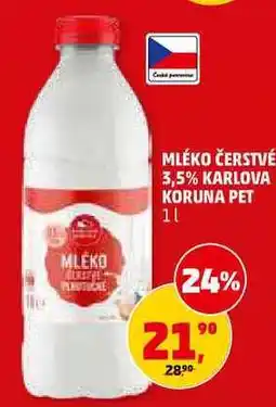 Penny Market MLÉKO ČERSTVÉ 3,5% KARLOVA KORUNA PET nabídka