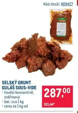 Makro Selský grunt guláš sous-vide nabídka