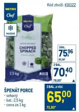 Makro Špenát porce nabídka