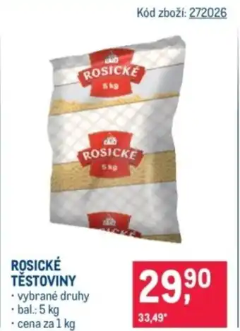 Makro Rosické těstoviny nabídka