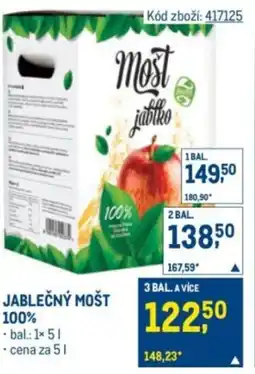 Makro Jablečný mošt 100% nabídka