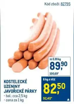 Makro KOSTELECKÉ UZENINY JAVOŘICKÉ PÁRKY nabídka