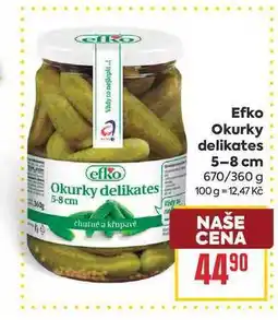 Billa Efko Okurky delikates 5-8 cm 670/360 g nabídka