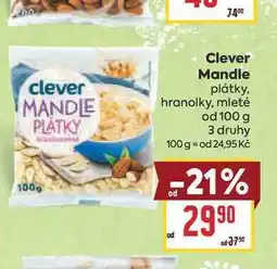 Billa Clever Mandle plátky, hranolky, mleté od nabídka