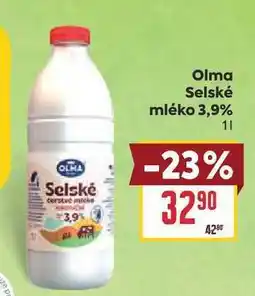 Billa Olma Selské mléko 3,9% nabídka