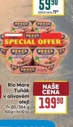 Billa Rio Mare Tuňák v olivovém oleji 7x 80/364 g nabídka