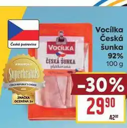 Billa Vocilka Česká šunka 92% nabídka