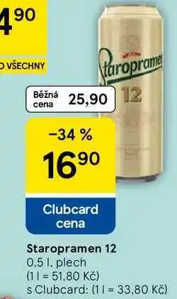 Tesco Staropramen 12, 0.5 l, plech nabídka