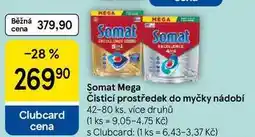 Tesco Somat Mega Čisticí prostředek do myčky nádobí, 42-80 ks, více druhů nabídka