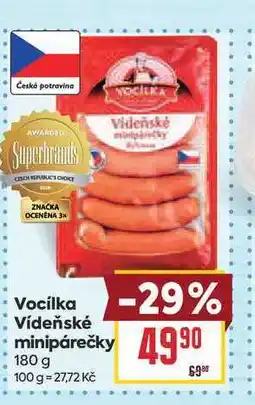 Billa Vocilka Vídeňské minipárečky nabídka
