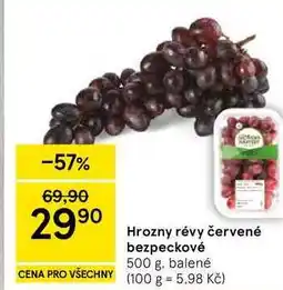 Tesco Hrozny révy červené bezpeckové, 500 g, balené nabídka