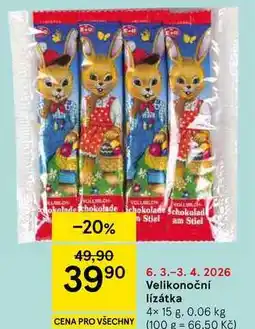 Tesco Velikonoční lízátka, 4× nabídka