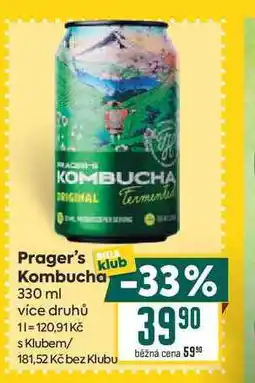 Billa Prager's kombucha nabídka
