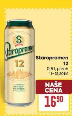 Billa Staropramen 12 0,51, plech nabídka
