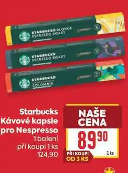 Billa Starbucks Kávové kapsle pro Nespresso 1 balení nabídka