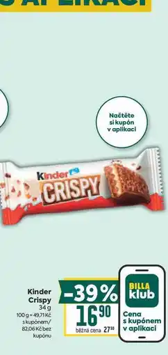 Billa Kinder Crispy nabídka