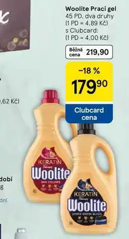 Tesco Woolite Prací gel, 45 PD, dva druhy nabídka