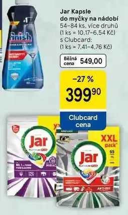 Tesco Jar Kapsle do myčky na nádobí, 54-84 ks, více druhů nabídka