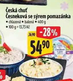Albert Česká chuť Česneková se sýrem pomazánka nabídka