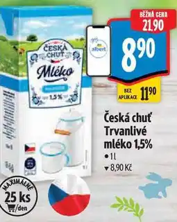 Albert Česká chuť Trvanlivé mléko 1,5% nabídka
