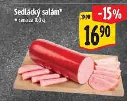 Albert Sedlácký salám* • cena za 100 g 19.90 -15% 16⁹0 nabídka