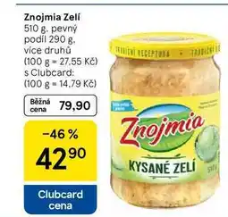 Tesco Znojmia Zelí, 510 g. pevný podíl 290 g nabídka