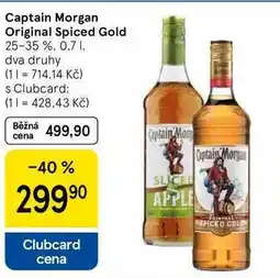 Tesco Captain Morgan Original Spiced Gold 25-35 % nabídka