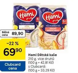 Tesco Hami Dětská kaše, 210 g, více druhů nabídka