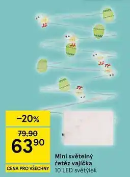 Tesco Mini světelný řetěz vajíčka, 10 LED světýlek nabídka