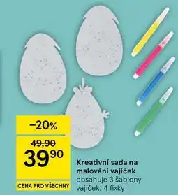 Tesco Kreativní sada na malování vajíček, obsahuje 3 šablony vajíček, 4 fixy nabídka