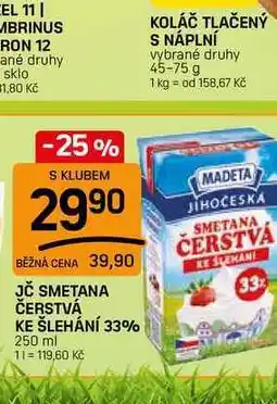 Flop JČ SMETANA ČERSTVÁ KE ŠLEHÁNÍ 33% nabídka