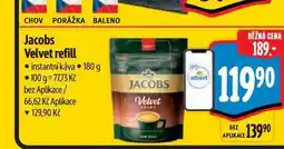Albert Jacobs Velvet refill instantní káva nabídka