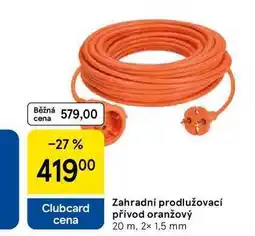 Tesco Zahradní prodlužovací přívod oranžový, 20 m, 2x 1.5 mm nabídka