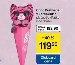 Tesco Coco Překvapení v kornoutu, plyšové zvířátko. více druhů nabídka