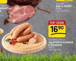 Flop JALAPEÑOS KLOBÁSA S ČEDAREM nabídka