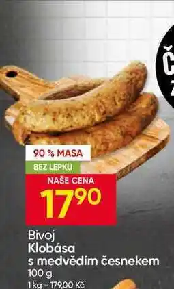 Hruška Klobása s medvědím česnekem nabídka