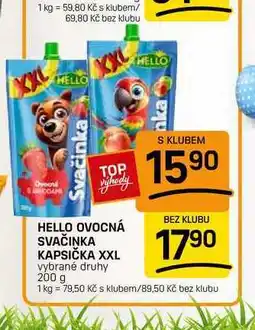 Flop HELLO OVOCNÁ SVAČINKA KAPSIČKA XXL vybrané druhy nabídka