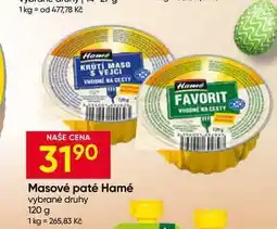 Hruška Hamé Masové paté vybrané druhy nabídka