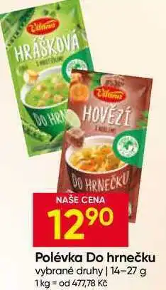 Hruška Vitana Polévka Do hrnečku vybrané druhy nabídka