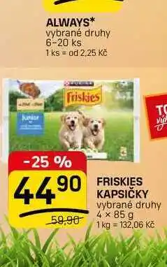 Flop FRISKIES KAPSIČKY vybrané druhy nabídka