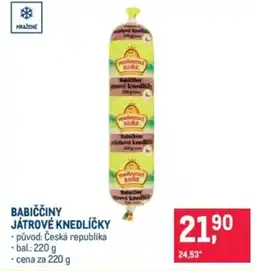 Makro Babiččiny játrové knedlíčky nabídka