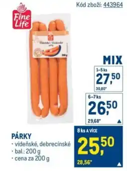 Makro Párky nabídka