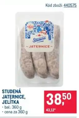 Makro Studená jaternice, jelítka nabídka