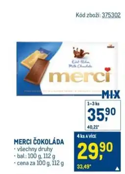 Makro Merci čokoláda nabídka