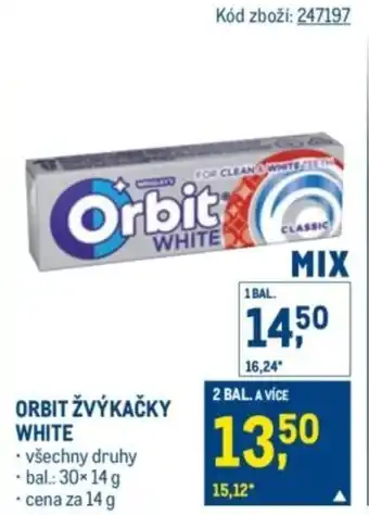 Makro Orbit žvýkačky white nabídka