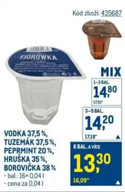 Makro Vodka 37,5%, tuzemák 37,5%, peprmint 20%, hruška 35%, borovička 38% nabídka