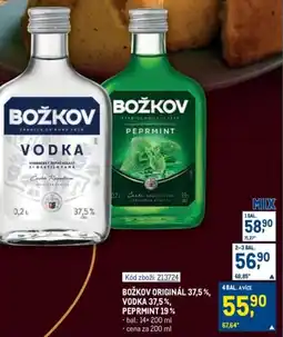 Makro Božkov originál 37,5%, vodka 37,5%, peprmint 19% nabídka