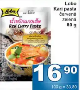Jip Lobo Kari pasta červená zelená nabídka