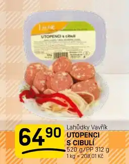 Flop Lahůdky Vavřík Utopenci s cibulí nabídka