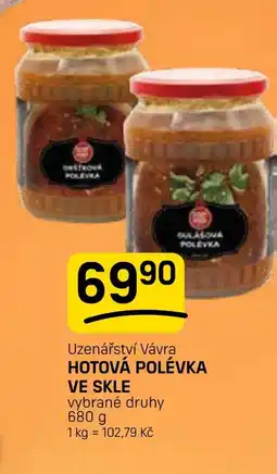 Flop Uzenářství Vávra Hotová polévka ve skle nabídka